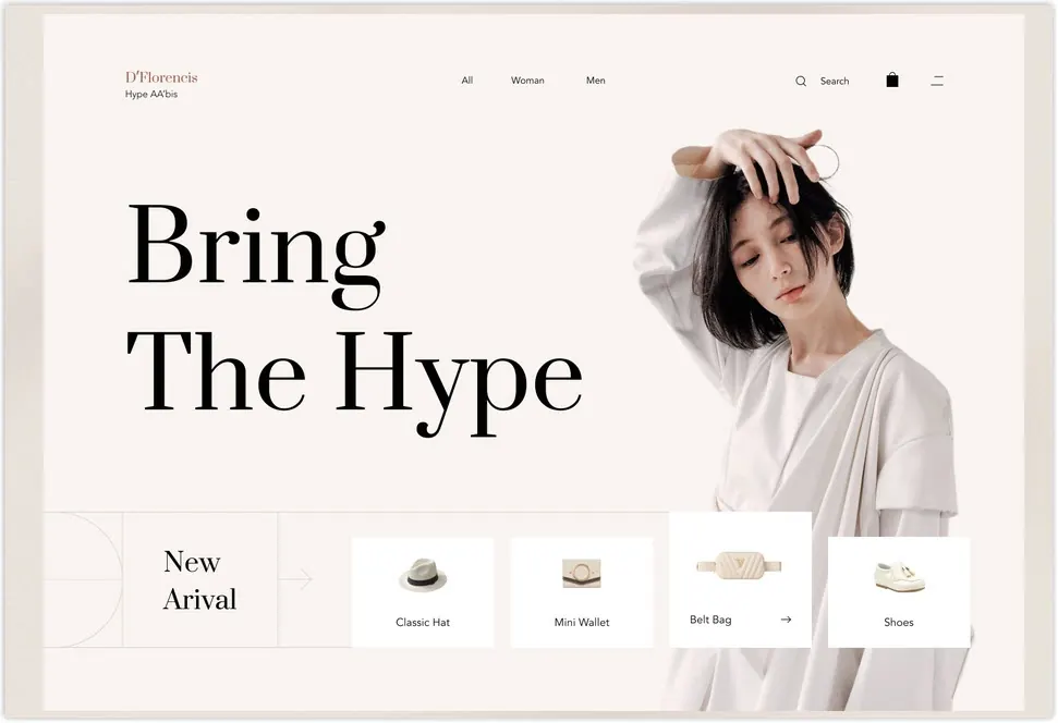Minimal fashion ecommerce website design