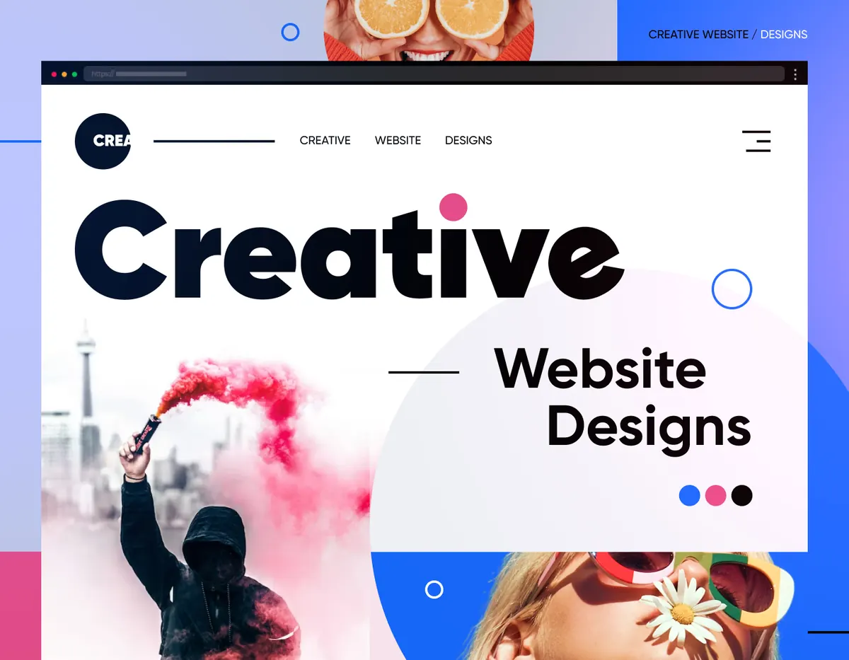 Bold creative website design with strong typography