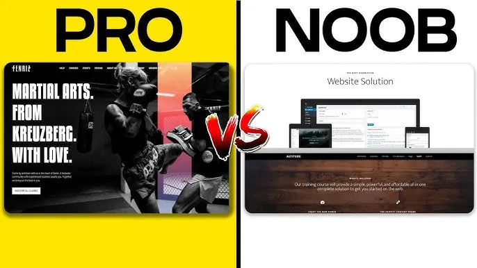 Comparison between professional and basic website design