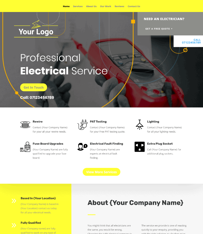 Electrical and industrial contractor website example for Lisburn Electrical and industrial contractor website example for Lisburn