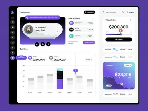 Finance dashboard website concept example created to show the range of Black Rhino website design styles